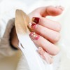 Sun&Beam Nails Handmade Nail Tips Short Oval Red Pink Gold