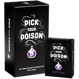 Pick Your Poison Party Game + Family Expansion Set - The “What Would You Rather Do?” Card Game for Kids, Teens, College Students, Adults, at Fun Parties and Board Games Night with Your Friends
