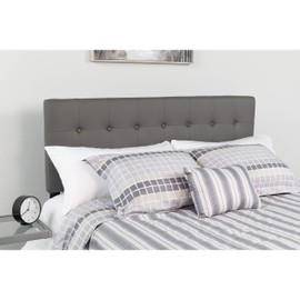 Flash Furniture Lennox Tufted Upholstered Twin Size Headboard in Gray Vinyl