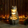 Glitzhome Outdoor Fountains and Waterfalls Zen-Style Frog Water Fountain with