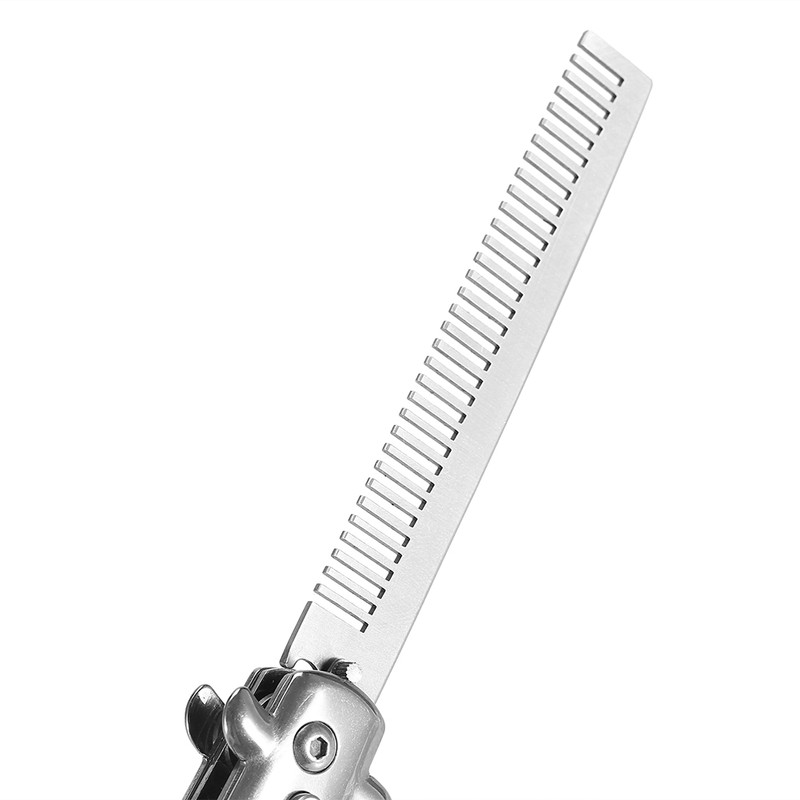 1PC Stainless Steel Switchblade Spring Pocket Oil Hair Comb Foldable
