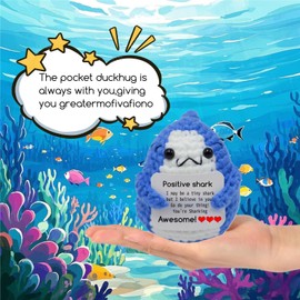 Positive Shark-Easter Basket Essentials Stuffers Shark – Handmade Emotional Cheer Support Positive Funny Pickle Potato Nuggets for Men Women Friends Coworkers, Birthday for Him Her