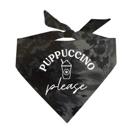 Puppuccino Please Pup Cup Dog Bandana (Black Scrunch, OS 1114)