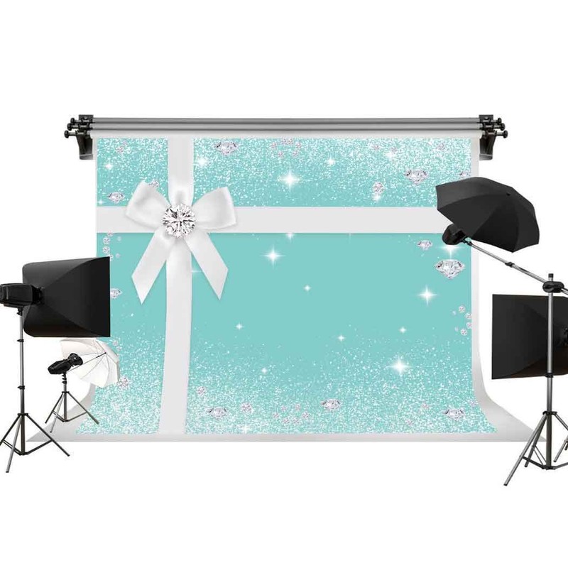 Diamond Background, Bowknot Co Blue Tufted Photography Backdrop, 10x7ft Party