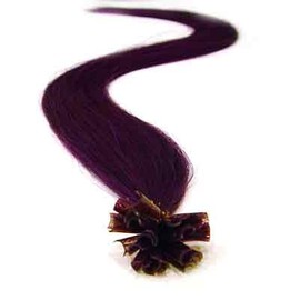 100 Strands Straight Pre Bonded U Nail Tip Fusion Remy Human Hair Extensions 22" Inches Purple Color