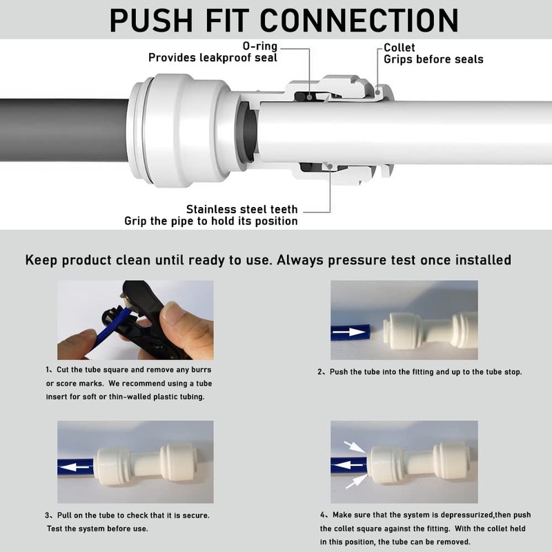 Malida 3/8"x3/8" Tube Ball Valve Quick Connect Shut Off for