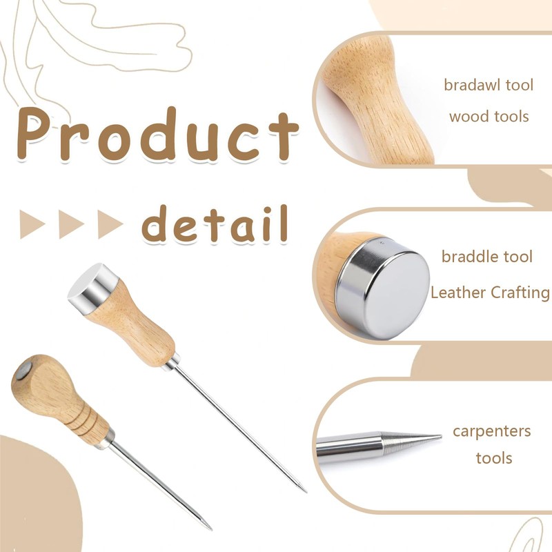 2 Pcs Bradawl Tool for Wood, Wood Tools Bradle Tool,
