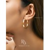 Rosewoodandco 18k Gold Plated Medium Hoop Earring for Women -E046