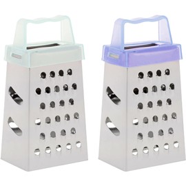 Small Food Garlic Grater - Pack of 2 - Tiny Size Box Grater - Cheese and Ginger Mini Graters for Kitchen