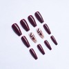 Red Press on Nails Medium Coffin Fake Nails with Designs