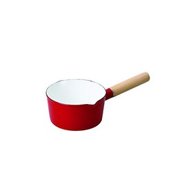 Pearl Metal Clevia Enameled Milk Pan, 6.9 inches (15 cm), Red