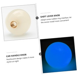 TENDYCOCO 1Pc Lever Knob Car Handle Knob Luminous Night Car Accessories for Modification Acrylic Material 3 Adapters for Different Sizes