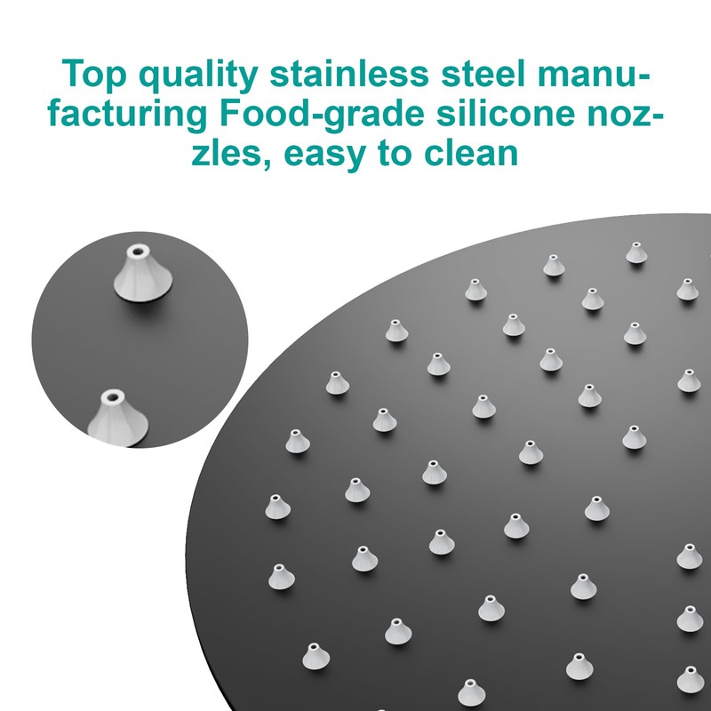 AULEEND 8 Inch Round Rain Shower head, High Flow Stainless