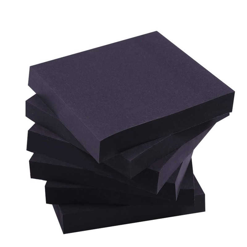 Black Sticky Notes, 6 Pads, 3 X 3 Inch, 100