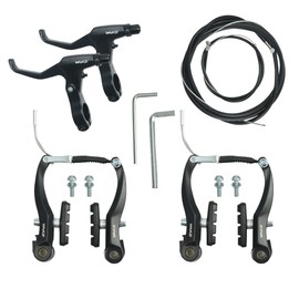 CYSKY Complete Universal Bike Brakes Set, Front and Rear MTB Brake, Inner and Outer Brake Cables and Brake Lever Kit for Mountain Bikes Road Bikes (Black)