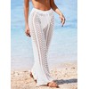 BreathSunny Womens Crochet Knit Elastic Waist Tie Swimsuit Coverup Pant
