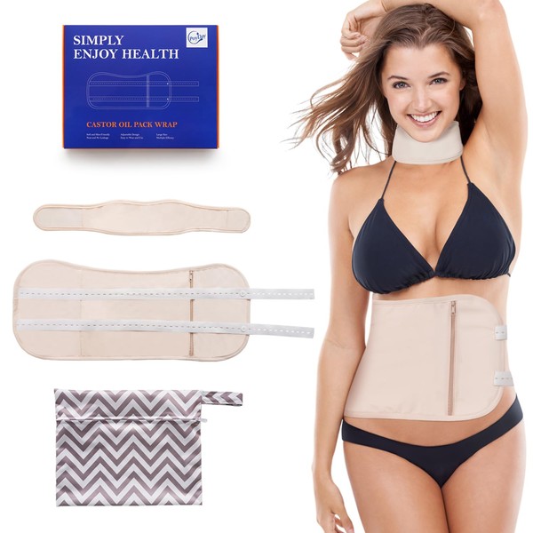 Poyday Castor Oil Pack Wrap: 3Pcs Cotton Castor Oil Wrap
