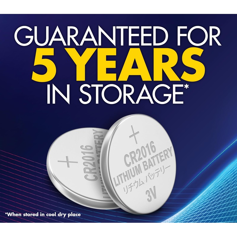 Powermax 6-Count CR2016 Batteries, Lithium 3V Coin Cell Button Battery
