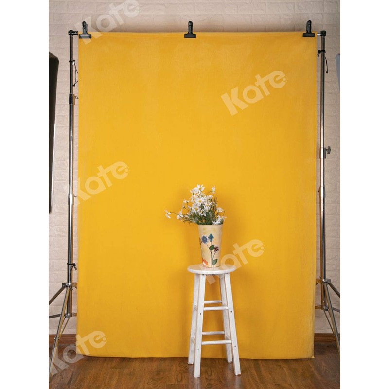 Kate Photography Backdrops 1.5x2.2m Pure Yewllow Photo Background Retro Solid