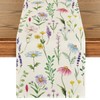 Artoid Mode Wildflowers Floral Eucalyptus Spring Table Runner, Seasonal Summer