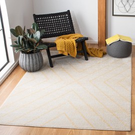 SAFAVIEH Area Rug 8x10 - Adirondack Collection - Large - Ivory & Gold, Modern Geometric Design, Non-Shedding & Easy Cleaning, Ideal for Living Room, Bedroom, Office, Dining Space (ADR251D)