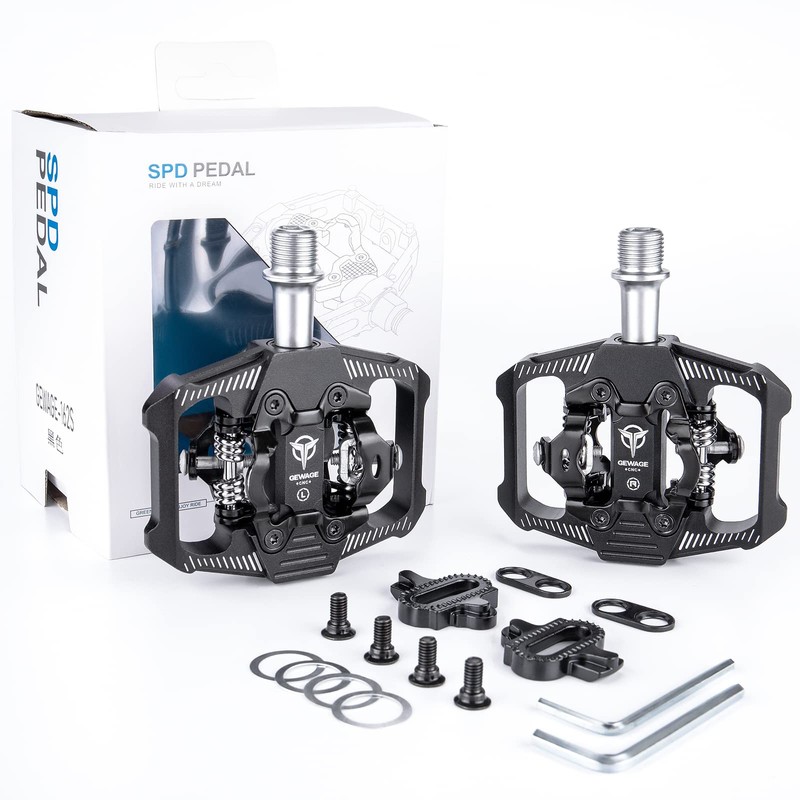 Mountain Bike Click Pedal Set, Dual Side Clip MTB Pedals,