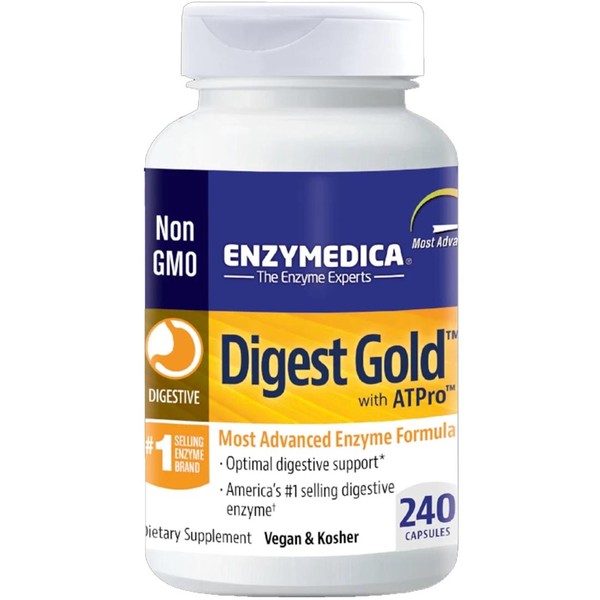 Enzymedica Digest Gold with ATPro (Formerly Digest Gold), 240 Capsules