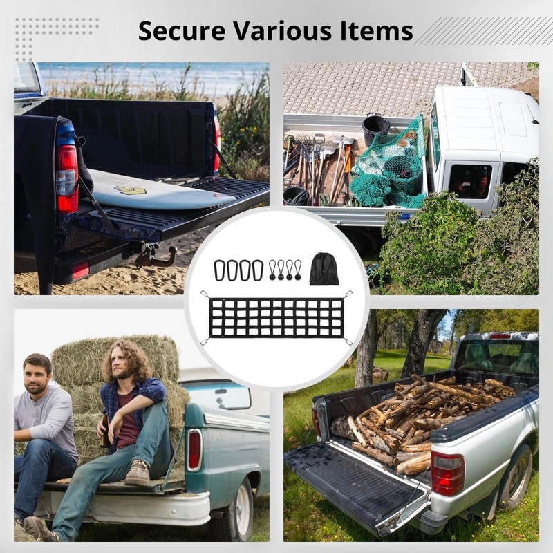 Tailgate Net for Full Size Truck, Heavy Duty Cargo Net