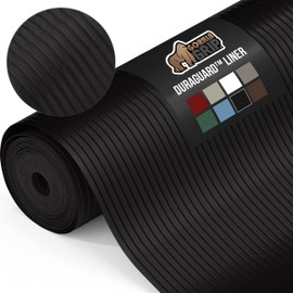 Gorilla Grip DuraGuard Shelf Liner, Non-Adhesive Cabinet Liners for Kitchen Drawers, Shelves, Refrigerator, Pantry Storage, Bathroom Closet, Durable Waterproof BPA Free Ribbed Plastic, 20x10 Jet Black