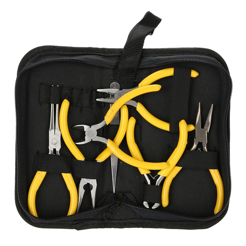 6pcs Professional Jewelry Pliers Tools Kit Long Bent Nose Pliers