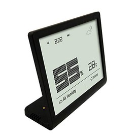 Digital Thermo-Hygrometer Humidity Gauge Indicator Digital Thermometer Digital Hygrometer Room Wireless Temperature and Humidity Monitor Large Screen ℃/℉ Switch Indoor Thermometer (CH-908 Black)