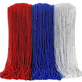 Goldencivetcat 4th of July Accessories,36 Pcs Fourth of July Beads Necklaces Bulk Accessories,Independence Day Red White and Blue Beads Usa Decorations,Patriotic Memorial Party Favors Decoration