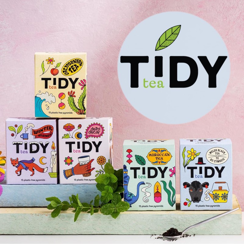 Tidy Tea, Delhi Decaf, 2 x 15 Plastic Free Pyramid