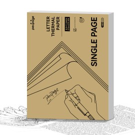 PeriPage Thermal Printer Paper 8.5''×11'' US Letter 100 Sheets Quick-Dry Single Page Thermal Paper for Portable Thermal Printer
