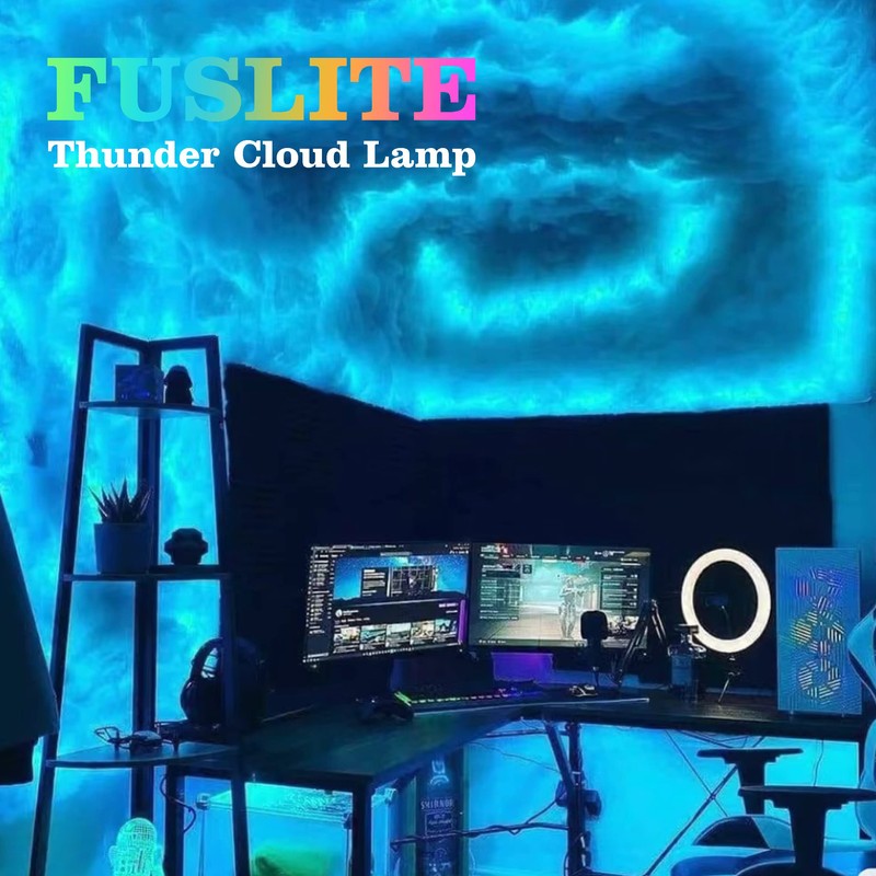FUSLITE,2025 New ， 3D Thundercloud LED Light Cotton Lightning Cloud