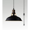 CLAXY Industrial Plug-in Barn Pendant Lighting Black Farmhouse Pendant Light