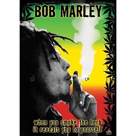(24x36) Bob Marley Smoke the Herb Quote Music Poster Print