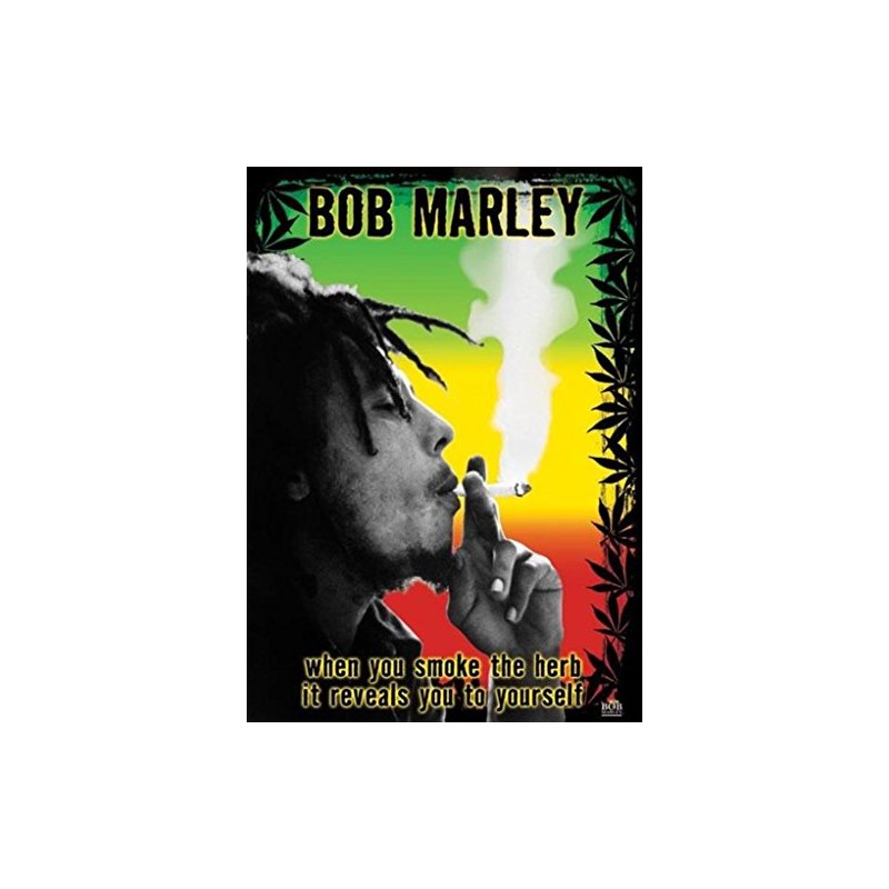 (24x36) Bob Marley Smoke the Herb Quote Music Poster Print