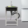 FXEIPOL Utility Sink Single Bowl Bar Kitchen Laundry Sink Floor