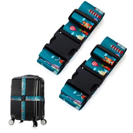 Adjustable Travel Luggage Strap Suitcase Belt Travel Bag Accessories 1.96 in W x 6.23 ft L (2 Pack)