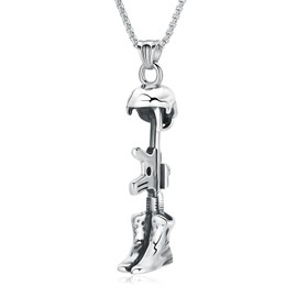 AIWENXI Urn Necklace for Ashes for Human Cremation Jewellery Necklaces Ash Keepsake Soldier Memorial Pendant for Ashes for Men, Stainless Steel