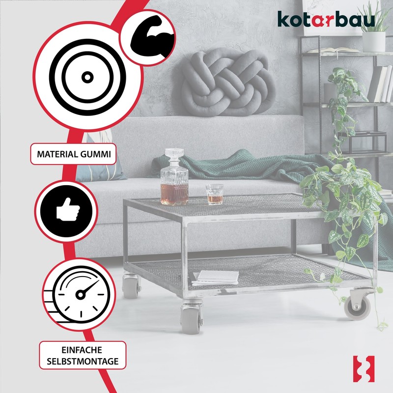 Kotarbau Set of 4 Furniture Castors Diameter 40 All Shelves