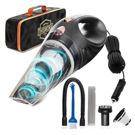 Car Vacuum, Portable Handheld Vacuum Cleaner with 16ft Cord, HEPA Filter, & Attachments – Compact Vacuum for Car, RV, Boats & Travel – Strong Suction for Quick Clean-ups