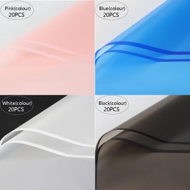 Rumvan Flower Wrapping Paper, 80 Sheets, Waterproof, Floral Bouquet Design, for Wedding, Birthday Gift, DIY Florist Supplies (Mixed Colours 80)