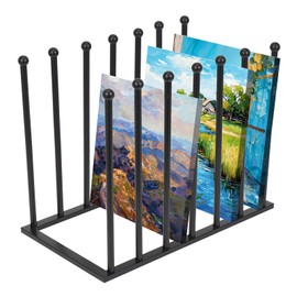 Metal Art Drying Rack Heavy-Duty Paint Display Stand Adjustable Multi-Tier Canvas Storage Organizer Rack for Boards, Painting Panels, Frames, Large Artworks - Studio & Gallery Essential