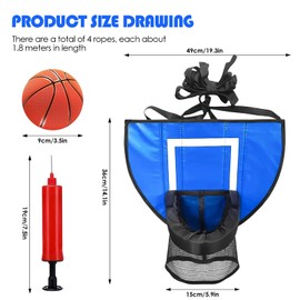 Trampoline Basketball Hoop, Universal Mini Basketball Hoop for Outdoor Trampoline, Trampoline Basketball Attachment, Tear-Off Edge for Diving for Children, Adults, Indoor and Outdoor Use