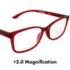 Birdz BPA Free Non Carcinogenic Readers Red Frame Clear Lens