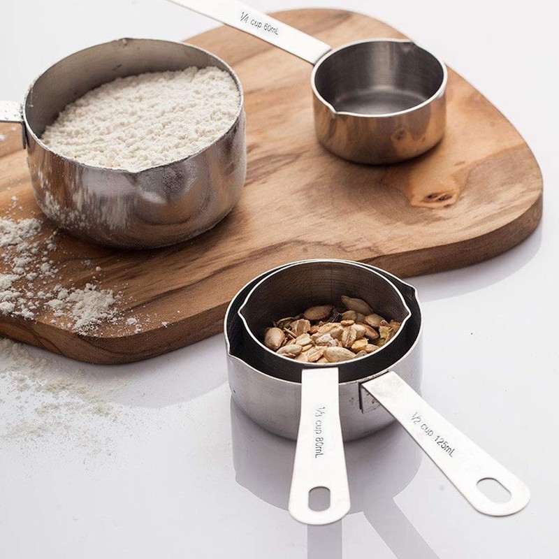 Alvinlite Measuring Cups, Set of 4 Stainless Steel Measuring Cups,