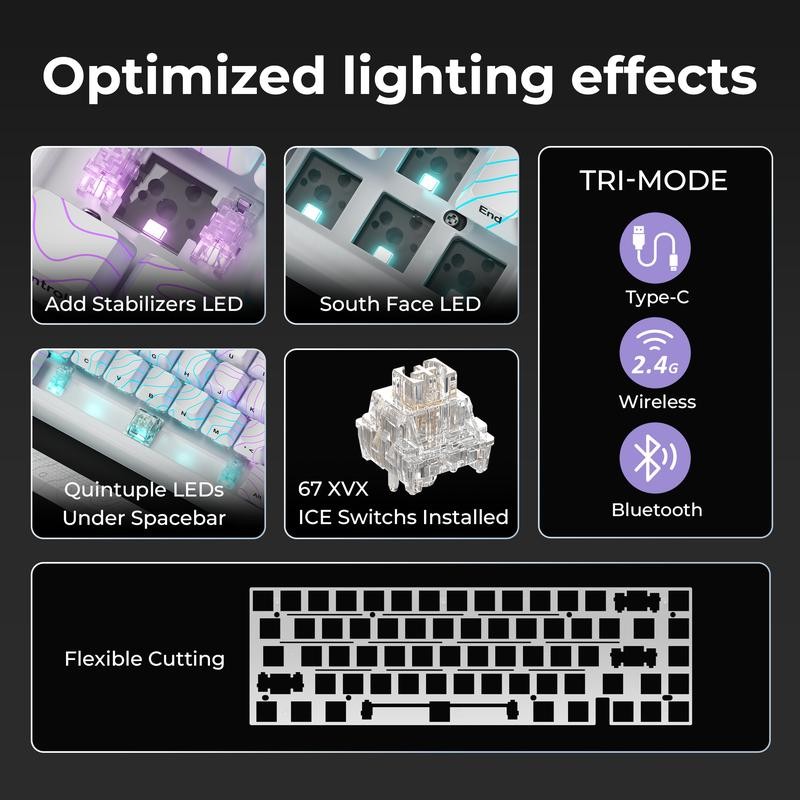 XVX M67 Jadestone Keyboard with IMD-Tech Keycaps, QMK/VIA Gasket, RGB