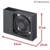 Doshisha FSV-82U GY Desk Fan, Pen Stand Fan, 3 Levels,